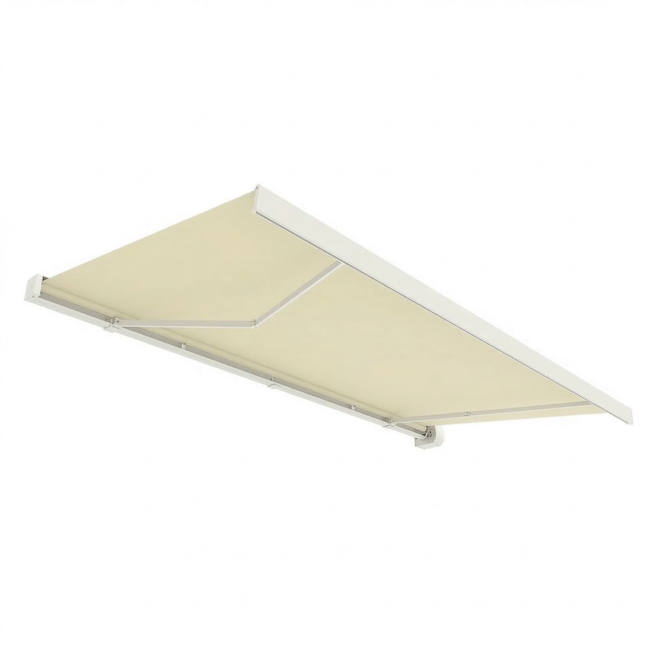 image 1 of Deluxe Wireless 4m Ivory Full Cassette Electric White Awning With Lights
