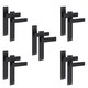 image 1 of Golden Grace 5 Pairs Victorian Straight Delta Door Handles Latch in Matt Black - 150mm x 40mm Backplate Black