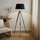 image 2 of ValueLights Clipper Light Wood Tripod Floor Lamp Black Taper Shade