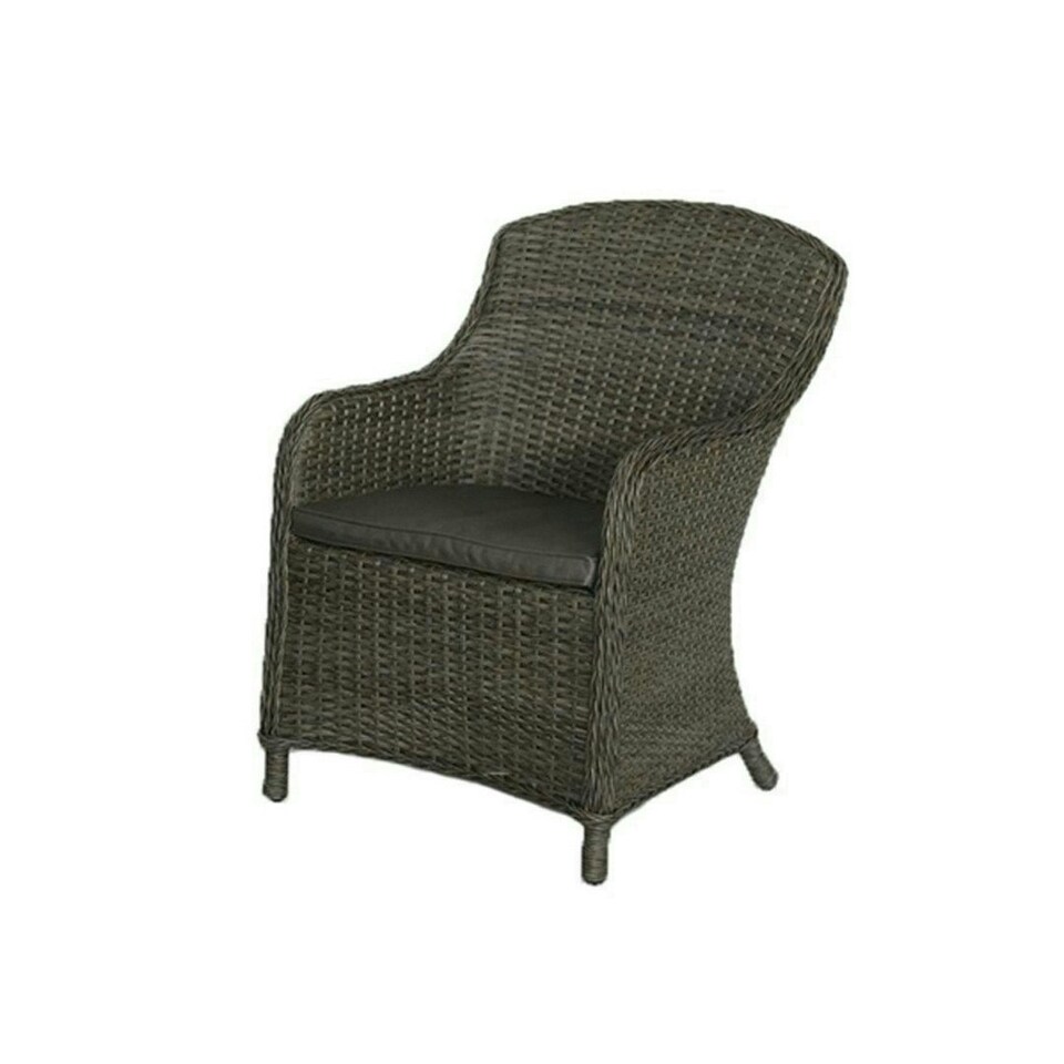 image 1 of Paris 4 Seater Round Table with Cushions - Synthetic Rattan - H74 x W110 x L110 cm - Grey