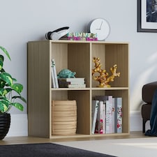 Vida Designs Durham 2x2 Cube Storage Bookcase Display Unit, Oak