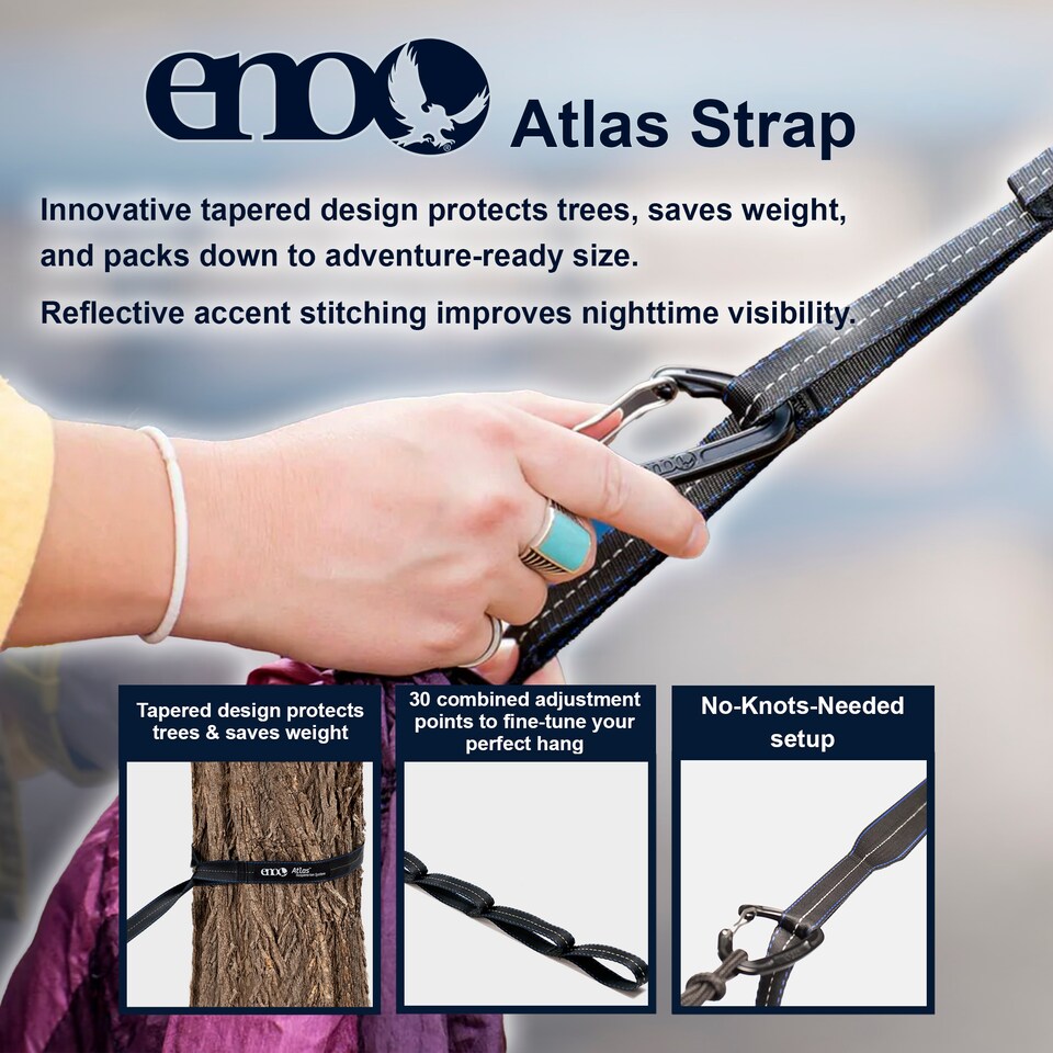 image 1 of Atlas Hammock Straps - Strong Adjustable Suspension System for Outdoor Use | Black | Black