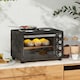 image 2 of HOMCOM 28L Mini Oven with 2 Hot Plates, Countertop Toaster Oven, Grill, Roast, Bake, Boil, with Timer, Adjustable Temperature, Electric Oven with Baking Tray, Grill Rack, Crumb Tray, 2600W, Black