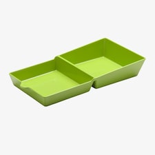 Zeal Melamine Fakwaway Buger Box, Divided Serving Tray / Dish, Lime