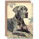 image 1 of Great Dane With Elegant Floral Pattern Dog Lover Greeting Card