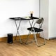 image 5 of Harbour Housewares Wooden Folding Desk & Chair Set - Silver/White