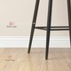 image 6 of HOMCOM Bar Stools Set of 2, Velvet-Touch Fabric Counter Height Bar Chairs Pink