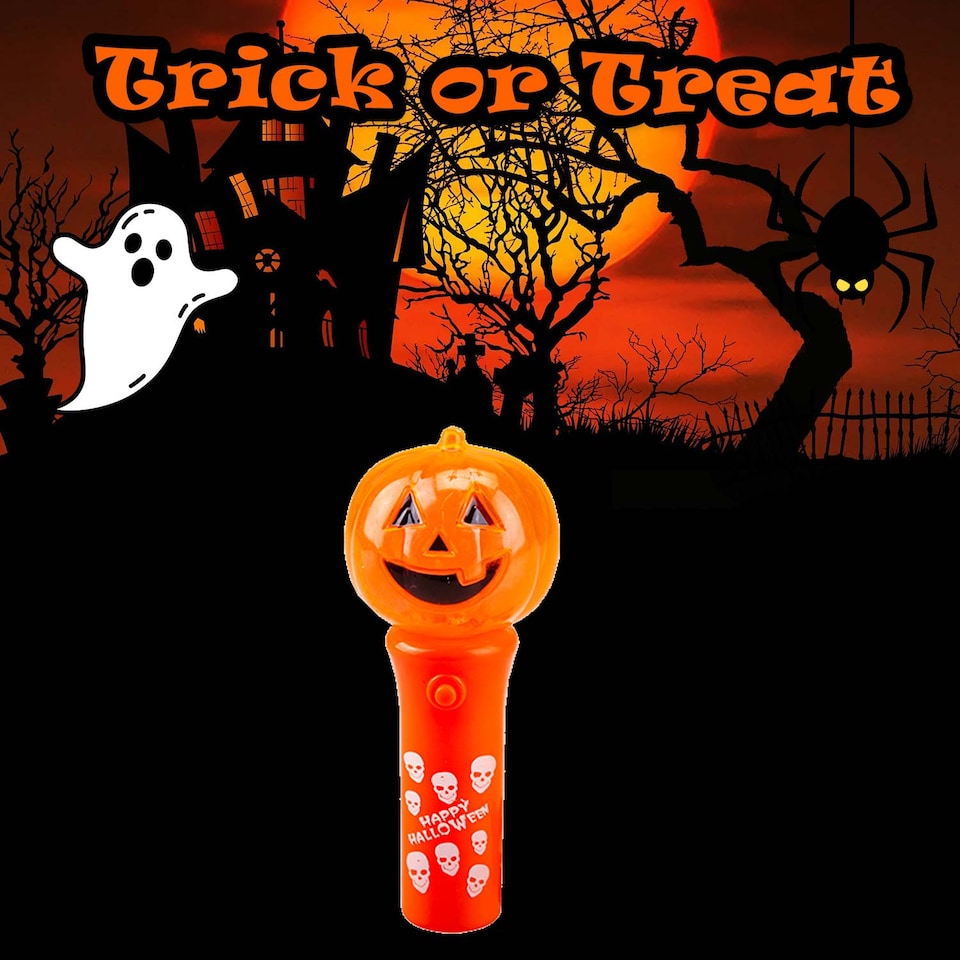 image 1 of PMS Halloween Light-Up Pumpkin Wand Accessory 11.3 cm