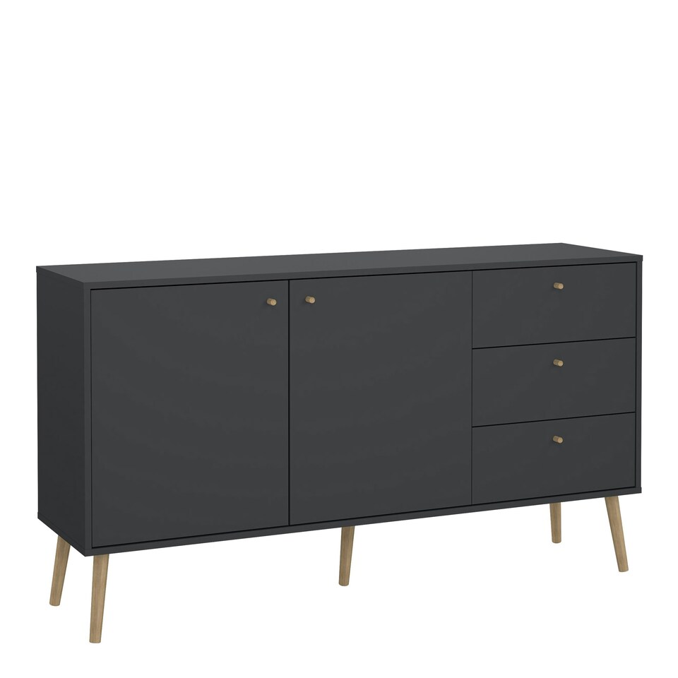 image 1 of Cumbria Sideboard 2 Doors + 3 Drawers Dark Grey