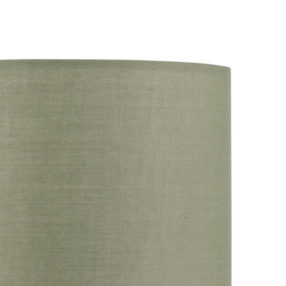 image 1 of Set of 2 Sage Green Textured Cotton 17cm Table Lamp Shades Green