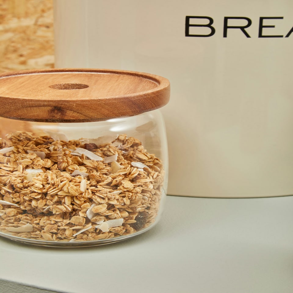 image 1 of Interiors By Premier Durable Multipurpose 860ml Storage Jar, Stylish Glass Jar With Lid For Counter, Airtight Storage Jars