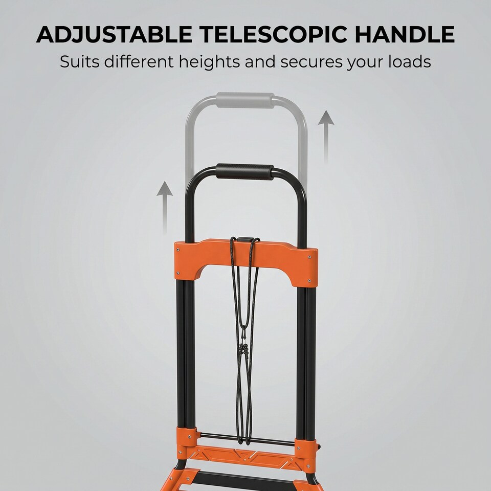 image 1 of HOMCOM Heavy Duty Foldable Trolley on Wheels, Black and Orange