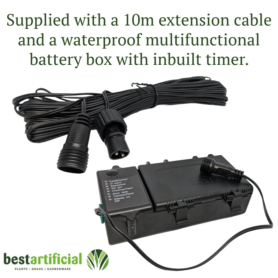 image 1 of Multi-Coloured with Black Cable Connectable Outdoor Garden Party Waterproof LED String Lights (100 LED's (10m), Battery Box)