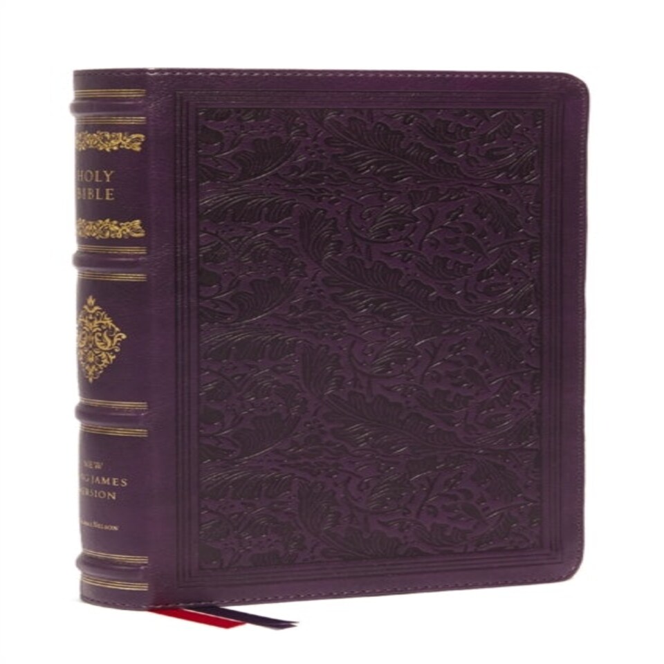 Nkjv Large Print Reference Bible Purple Leathersoft Red Letter Comfort Print (sovereign Collection)