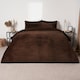 image 1 of OHS Teddy Fleece Ultra Soft Duvet Cover and Pillowcase Set, Double - Chocolate
