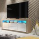 image 1 of TV Unit TV Stand Cabinet Sideboard Oak White High Gloss Doors Free LED 160cm