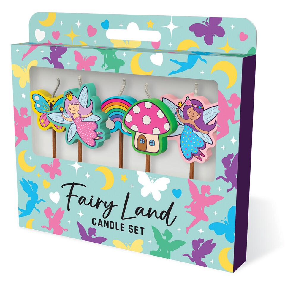 image 1 of Novelty Birthday Cake Candle Set - Fairy Land