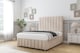 image 3 of Sloomy California Sand Naples Divan Bed Base 2 Drawers Right Side With 54 Inch Floor Standing Headboard & 12 Inch Matching Footboard | Cream | Sand | Small Single | 1
