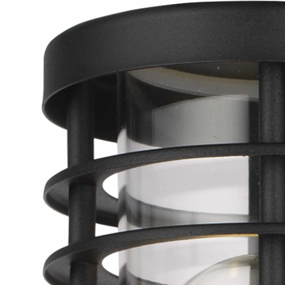 image 1 of Set of 2 Bloom - Black IP44 Outdoor Motion Sensor Wall Lights | Black | Clear | 2