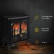image 6 of HOMCOM Electric Fireplace Stove Heater with LED Fire Flame Effect, Double Door, Freestanding Portable with Overheat Protection, 1000W2000W, Black