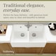 image 3 of Fireclay Double Bowl Butler Kitchen Sink - 795mm with Tap Hole, Weir & Waste - Ceramic Belfast Style Kitchen Sink