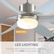 image 4 of HOMCOM Reversible Ceiling Fan with Light, 6 Blades Indoor Modern Mount LED Lighting Fan with Remote Controller, for Bedroom, Living Room, Silver