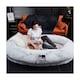 image 1 of Groundlevel Faux Fur Large Soft Comfortable Human Pet Bed Perfect For Napping Chilling Playing Games | Grey