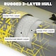 image 3 of Outsunny 2.5' Inflatable Kayak 2-person Sit on Canoe with Paddles | Grey | Yellow, Grey | 381 x 94 x 40 cm