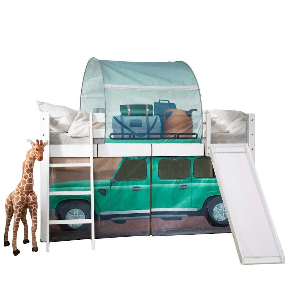 image 1 of Moro Cabin Bed Midsleeper with Slide & Safari Overland Off Road Package in White