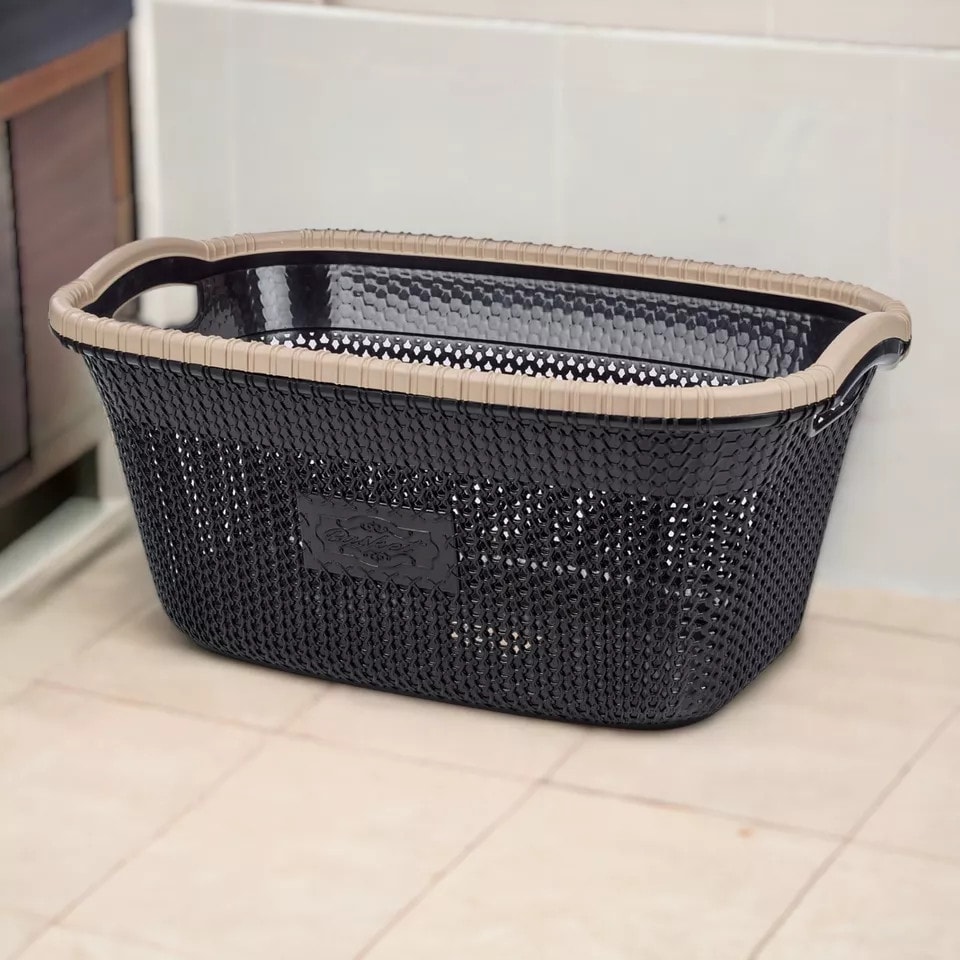 image 1 of 40L Violetta Laundry Baskets with Handles | Brown | 1
