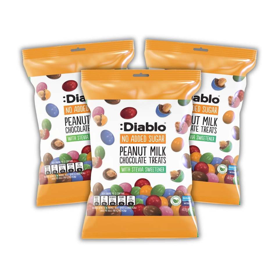 image 1 of Diablo No Added Sugar Chocolate Peanut Bites 40g 3 Pack