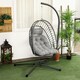 image 2 of Outsunny PE Hanging Swing Chair w/ Thick Cushion, Patio Hanging Chair, Black 