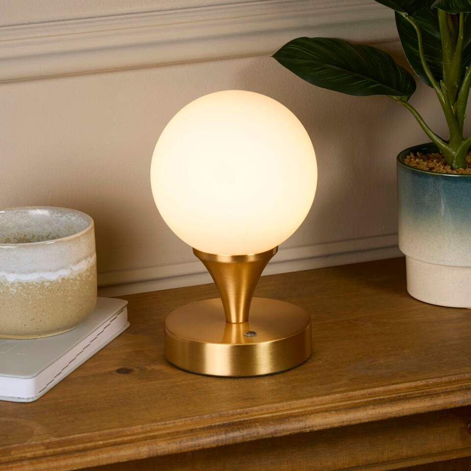 image 1 of RECHARGEABLE WHITE OPAL GLASS TL Gold