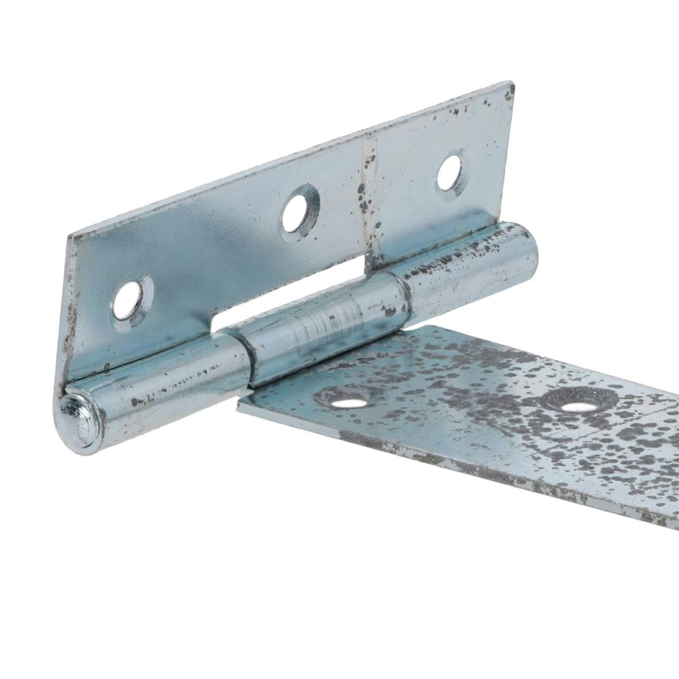 image 1 of 12in / 300mm Heavy Duty T Tee Hinges For Shed + Garden Gates Zinc Plated 10pc Silver