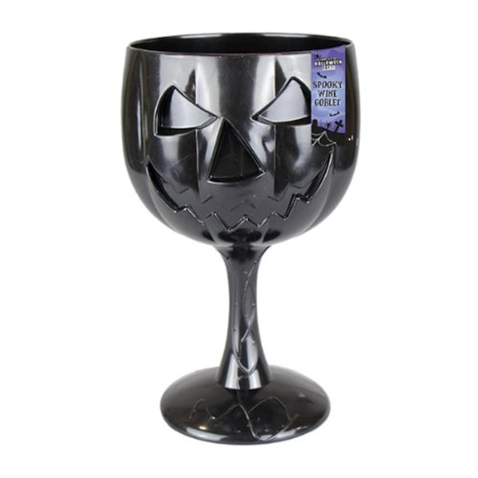 Spooky Halloween Plastic Wine Goblet Assorted Colours