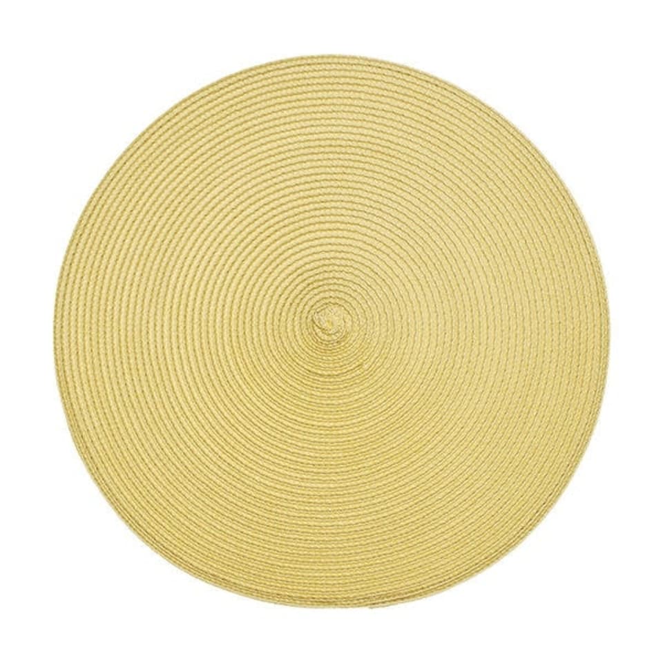 image 1 of Walton & Co Saffron Circular Ribbed Placemat
