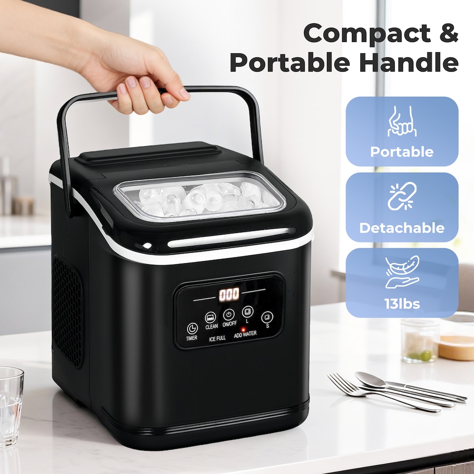 image 1 of Spector Countertop Ice Cube Maker Machine 12Kg Per Day Electric Fast Automatic