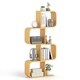 image 1 of COSTWAY 4-TierS-Shaped Bookcase, Bamboo Bookshelf Brown