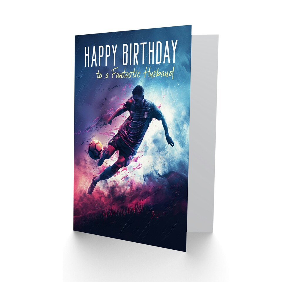 image 1 of Fantastic Football Lover Sport Footy Striker Husband Birthday Card