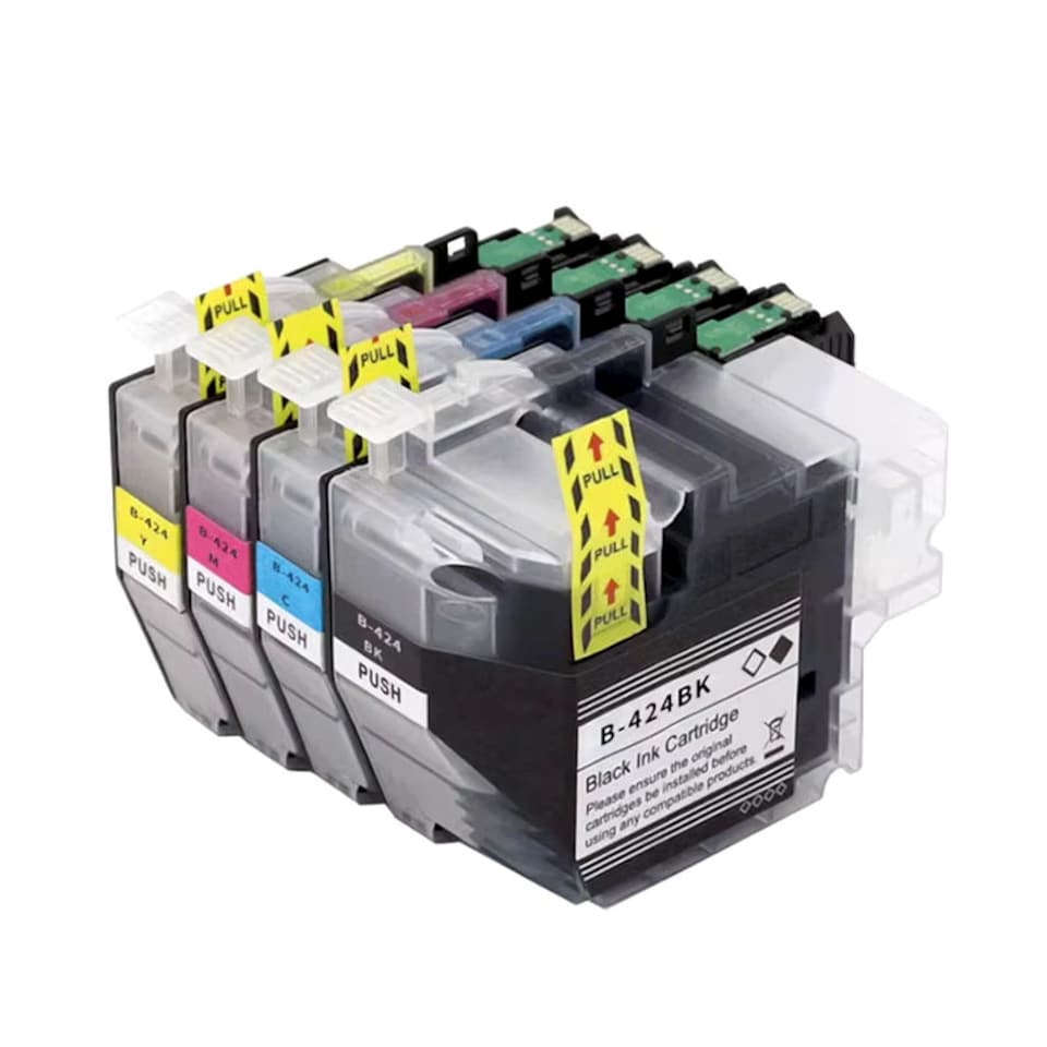 image 1 of LC424 Black Cyan Magenta Yellow Compatible Ink Cartridge Multipack for Brother DCP-J1200WE DCP-J1200W Printers | Multi | Compatible Brother LC424VAL 4 Colour Ink Cartridge Multipack | L | 4