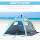 image 6 of Outsunny 2 Man Pop-up Beach Tent Sun Shade Shelter Hut w/Windows Door Light Blue
