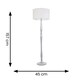 image 2 of ValueLights Victoria Grey Wood Traditional Stem Floor Lamp with White Fabric Drum Shade