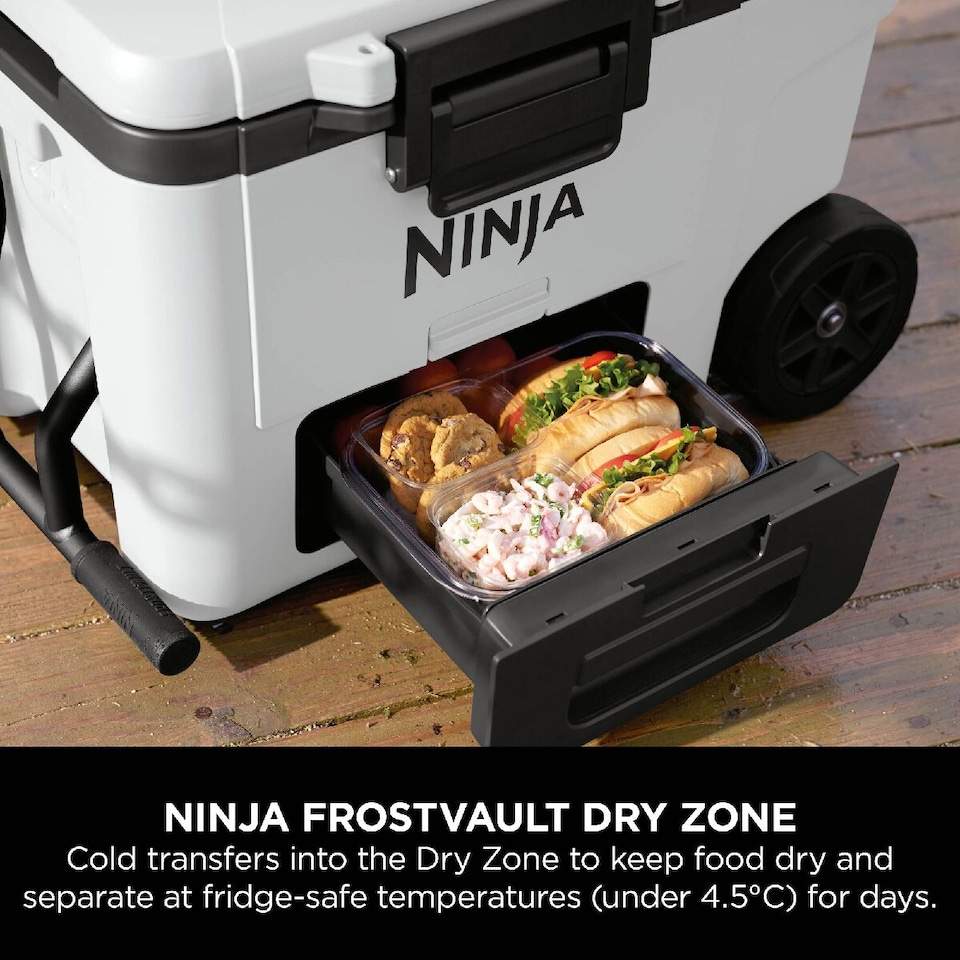 image 1 of Ninja FrostVault 45QT/42L Wheeled Cooler with Dry Zone, Cloud White FB245UKWH