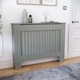 image 3 of Vida Designs Chelsea Radiator Cover Painted MDF Slatted Cabinet, Grey, 112cm
