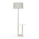 image 1 of ValueLights Tavel Brushed Chrome Silver Floor Lamp with Table and Grey Shade