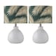 image 1 of Set of 2 Tuscan - White Ceramic Lamps with Tropical Green Shade | White | Green | Medium | 2