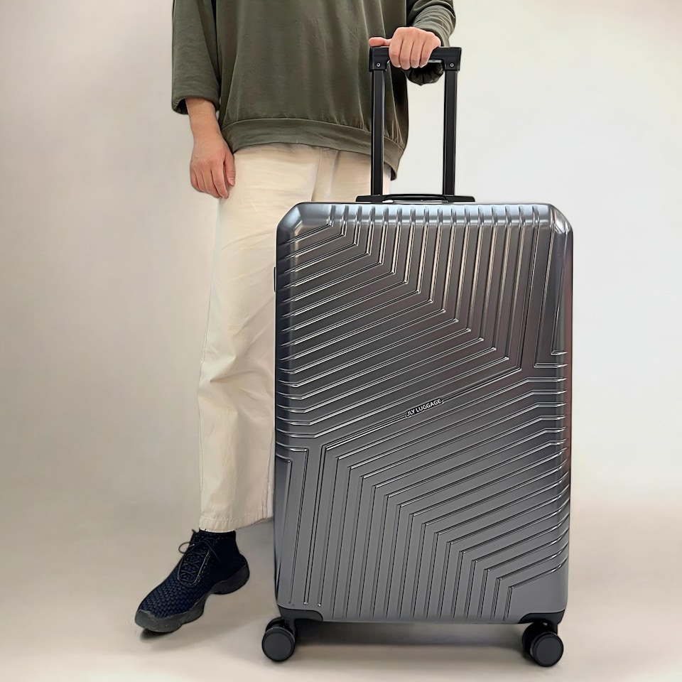image 1 of 3 Piece Hard Shell Luggage Suitcase Set-Vanity Case + 24/28 inch Suitcase