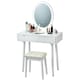 image 10 of COSTWAY Makeup Vanity Dressing Table Set with Lighted Mirror White