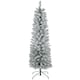 image 1 of HOMCOM 6ft Artificial Pencil Christmas Tree with 329 Snow Flocked Branches, Metal Base, Realistic mas Tree, White