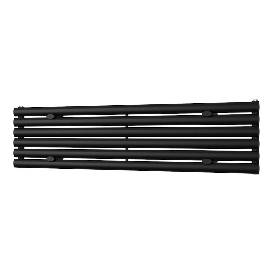 image 1 of Omeara Axis Horizontal Single Panel Bathroom Radiator - Black (H) 348mm x (W) 1400mm